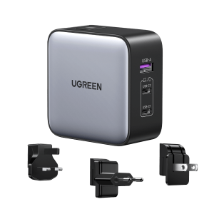 UGREEN Nexode 65W 3-Port Travel Charger with US/UK/EU Plug